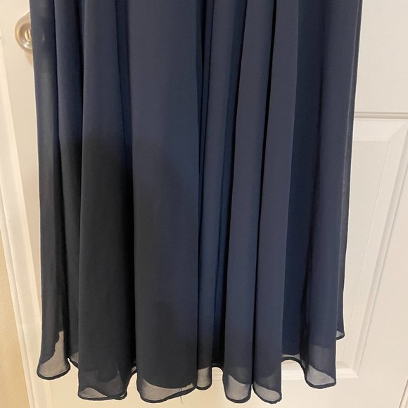 Jenny Yoo Hollis Luxe Chiffon Bridesmaid Dress, Navy, Size 10 - Picture 7 of 8